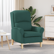 vidaXL Modern fåtölj Mörkgrön Tyg, Trä Standard Ergonomisk Fåtölj