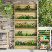 vidaXL Trädgård Växtställ 5-Hylder 90x15x179.5 cm Naturligt Trä
