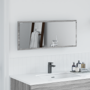 vidaXL Badrumsspegel med LED-ljus Grå Sonoma 90x8,5x37 cm