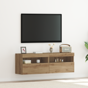 vidaXL TV-väggskåp med LED-lampor 2 st artisan ek 60x30x40 cm