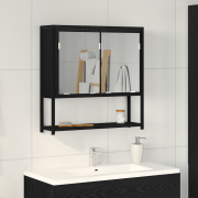 vidaXL Spegelskåp för badrum svart ek 60x16x60 cm konstruerat trä