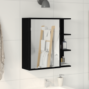 vidaXL Badrumsspegelskåp Svart Ek 62,5x20,5x64 cm i Konstruerat Trä