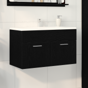 vidaXL Badrumsservant Svart Ek 80x38,5x46 cm Konstruerat trä