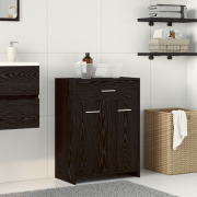 vidaXL Badskåp Svart Ek 60x33x80 cm av trä