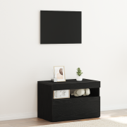 vidaXL TV-bänk med LED-lampor, svart ek, 60x35x40 cm, tillverkad av tr...