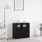 vidaXL Sideboard Svart 80 x 35 x 75 cm Konstruerat trä