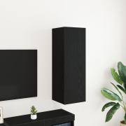 vidaXL Väggmonterad TV-bänk i svart ek, 30,5x30x90 cm, tillverkad av k...