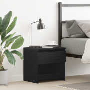 vidaXL Sängbord Svart Ek 40x30x39 cm Trä