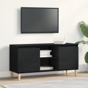 vidaXL TV-bänk med träben svart ek 102x35x50 cm