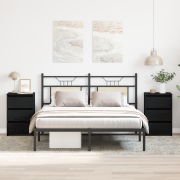 vidaXL Sängbord 2 st Svart Ek 40x35x62,5 cm Tillverkat trä