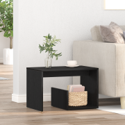 vidaXL Sidobord svart ek 59x36x38 cm konstruerat trä