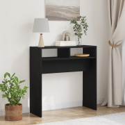 vidaXL Svart Ek Konsolbord - 78x30x80 cm - Tillverkat av konstruerat t...