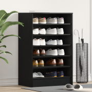 vidaXL Skohybrid Svart Ek 60x35x92 cm Byggt av trä