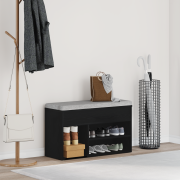 vidaXL Hallbänk svart ek 60x30x45 cm konstruerat trä