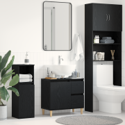 vidaXL Handfatsskåp svart ek 65x33x60 cm konstruerat trä