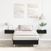 vidaXL Sängram 90x190 cm svart ek konstruerat trä