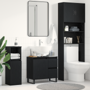 vidaXL Handfatsskåp för badrum svart ek 65x33x60 cm konstruerat trä