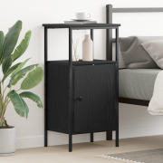 vidaXL Sängbord svart ek 41x31x80 cm konstruerat trä
