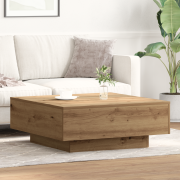 vidaXL Soffbord artisan ek 80x80x31 cm konstruerat trä