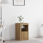 vidaXL Sideboard med LED-lampor artisan ek 41x37x67 cm
