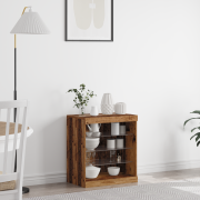 vidaXL Sideboard med LED-lampor återvunnet trä 60,5x37x67 cm