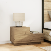 vidaXL Sängbord med LED-lampor artisan ek 100x36x49 cm