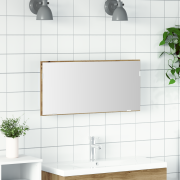 vidaXL Badrumsspegel med förvaringsskåp och LED artisan ek 80x37 cm