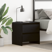 vidaXL Sängbord svart ek 45x34x44,5 cm konstruerat trä