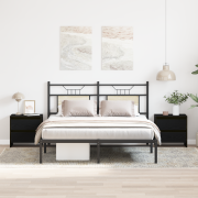 vidaXL Sängbord 2 st svart ek 45x34x44,5 cm konstruerat trä