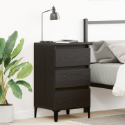 vidaXL Sängbord svart ek 40x35x70 cm konstruerat trä