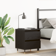 vidaXL Sängbord svart ek 40x35x50 cm konstruerat trä
