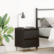 vidaXL Sängbord svart ek 40x35x50 cm konstruerat trä