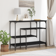 vidaXL Konsolbord svart ek 100x35x75 cm konstruerat trä och stål