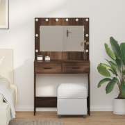 vidaXL Sminkbord med låda brun ek 78.5 x 41 x 135 cm Konstruerat trä