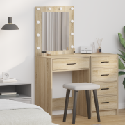 vidaXL Sminkbord med låda Sonoma ek 50 x 41 x 135 cm Konstruerat trä