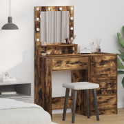 vidaXL Sminkbord Rökfärgad ek 50 x 41 x 135 cm Konstruerat trä