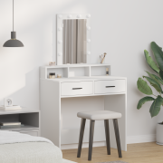 vidaXL Smyckebord med låda Vit 79 x 41 x 140 cm Konstruerat trä