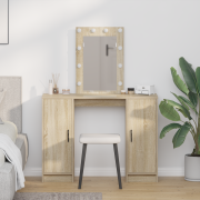 vidaXL Smyckebord med lagring Brun 102 x 33 x 135 cm Konstruerat trä