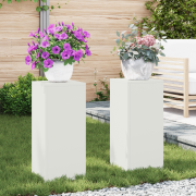 vidaXL Planteringslåda för utomhusbruk 2 st vit 24x24x55 cm stål