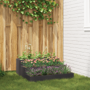 vidaXL Planteringslåda för utomhus 3-skikt 90x90x35 cm svart stål