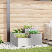 vidaXL Planteringslåda för utomhusbruk 80x80x48 cm rostfritt stål