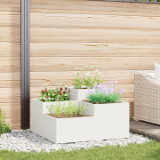 vidaXL Planteringslåda för utomhusbruk 100x100x48 cm vit stål