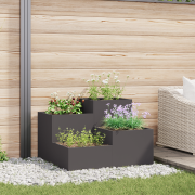 vidaXL Planteringslåda för utomhusbruk 100x100x60 cm svart stål