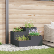 vidaXL Planteringslåda för utomhusbruk 100x100x60 cm antracit stål