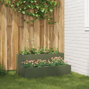 vidaXL Planteringslåda för utomhus 2-skikt 100x60x45 cm olivgrön stål