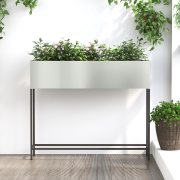 vidaXL Upphöjd planteringslåda för utomhus 100x26x82 cm galvanis. stål