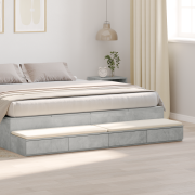 vidaXL Sänglådor betonggrå 200x36,5x16,5 cm konstruerat trä