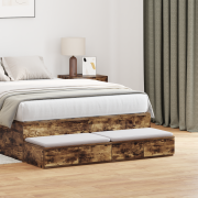 vidaXL Sänglådor rökt ek 120x36,5x16,5 cm konstruerat trä