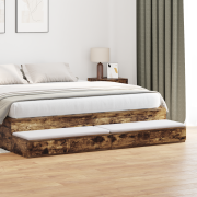 vidaXL Sängbord i Rökt Ek - 180x36.5x16.5 cm - Tillverkat av konstruer...
