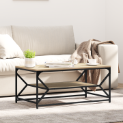 vidaXL Soffbord med hylla sonoma-ek 90x50x40 cm konstruerat trä